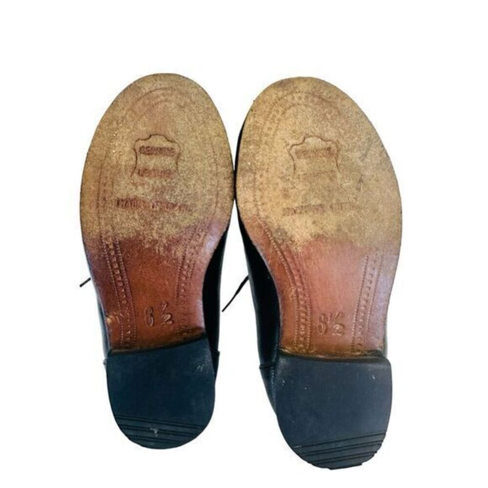 Vintage Louis Carmini Volpe Black Leather Childs Shoes 6 1/2 Dress Shoe Retro - Picture 6 of 13